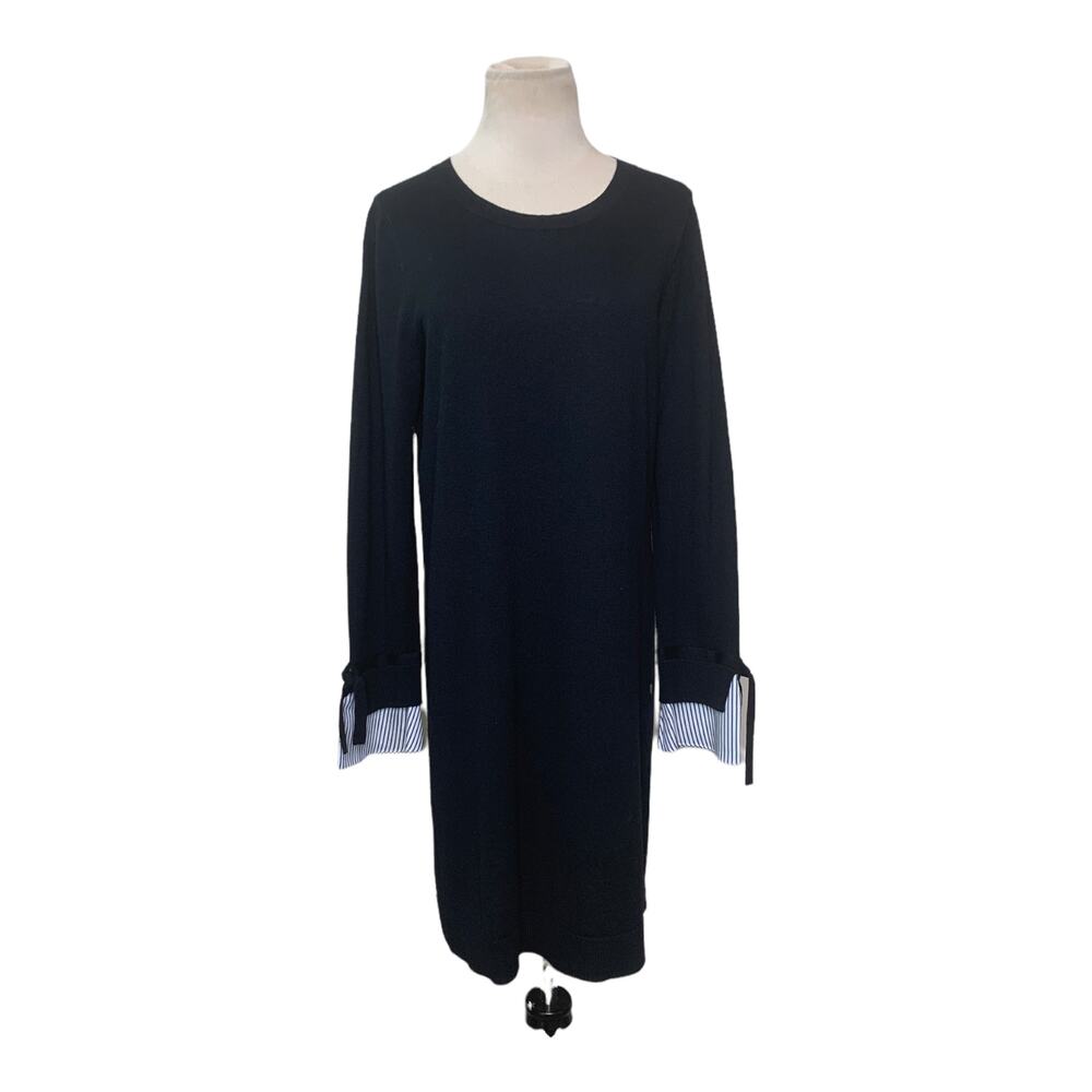 Loft black knit long sleeves mini dress size M
